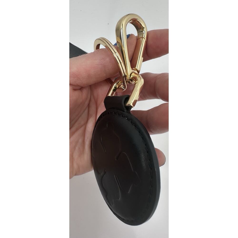⭐️ Marlene Birger Leather Round Key Ring Black/Brown/Gold NWT - Picture 5 of 7
